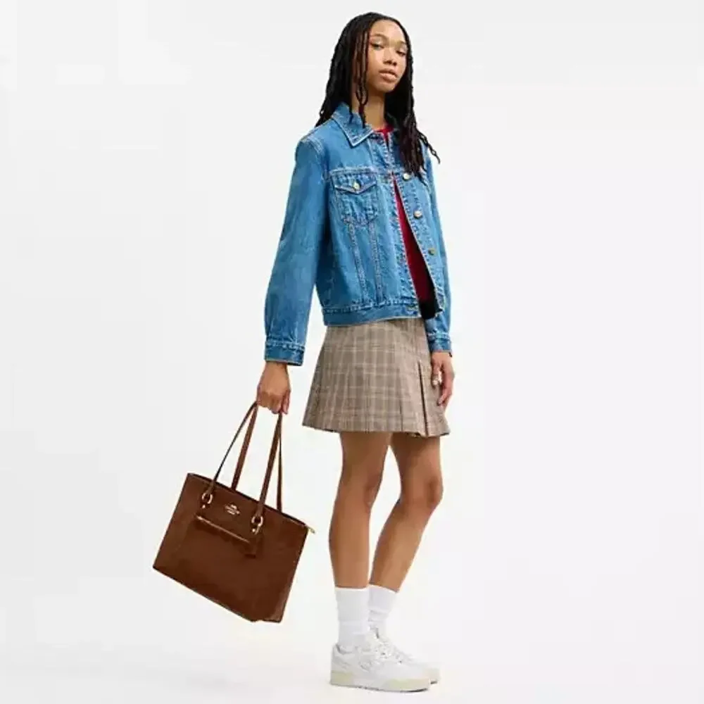 NEW‼️Coach Station Tote Bag CEW20 suede/Gold/Warm Brown